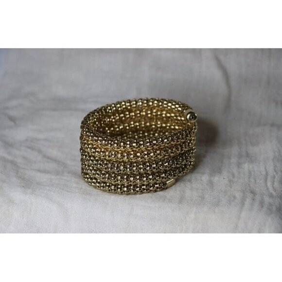 Unique Vintage Jewelry - Vintage Gold adjustable serpentine bracelet gold to silver gradient